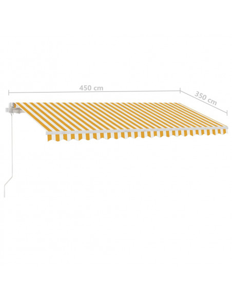 Tenda da Sole Manuale Autoportante 450x350 cm Gialla/Bianca