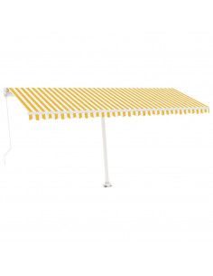 Tenda da Sole Autoportante Manuale 500x300 cm Gialla Bianca