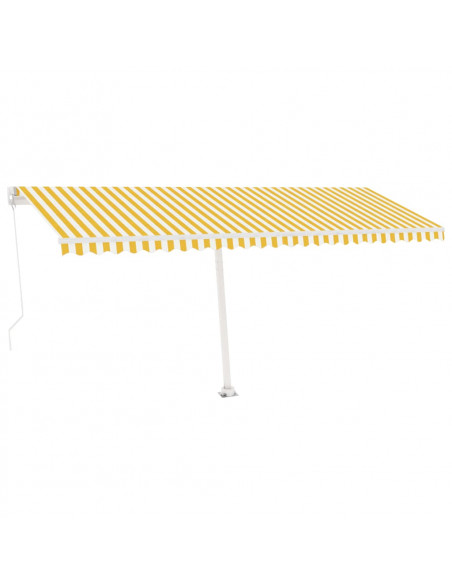 Tenda da Sole Autoportante Manuale 500x300 cm Gialla Bianca