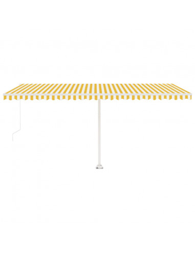 Tenda da Sole Autoportante Manuale 500x300 cm Gialla Bianca