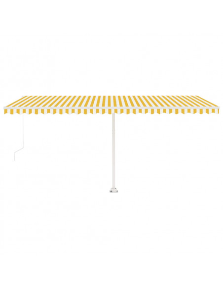 Tenda da Sole Autoportante Manuale 500x300 cm Gialla Bianca