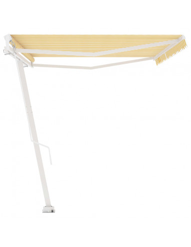 Tenda da Sole Autoportante Manuale 500x300 cm Gialla Bianca