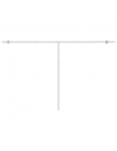 Tenda da Sole Retrattile Manuale con LED 400x350 cm Blu Bianco