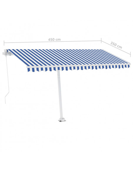 Tenda Retrattile Manuale con Palo 450x350 cm Arancio Marrone