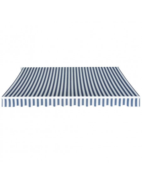 Tenda da Sole Pieghevole Manuale 350 cm Blu/Bianca