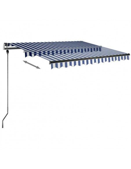 Tenda da Sole Retrattile Manuale 300x250 cm Blu e Bianca