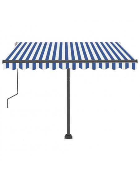 Tenda da Sole Retrattile Manuale 300x250 cm Blu e Bianca