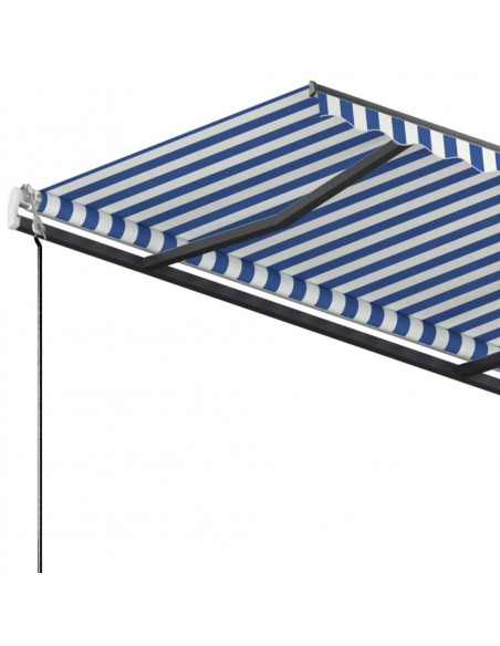 Tenda da Sole Retrattile Manuale 300x250 cm Blu e Bianca
