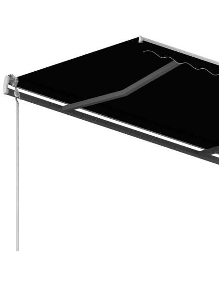 Tenda da Sole Retrattile Manuale con Pali 3x2,5 m Antracite