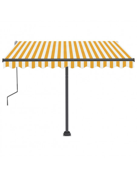 Tenda da Sole Manuale Autoportante 300x250 cm Gialla/Bianca
