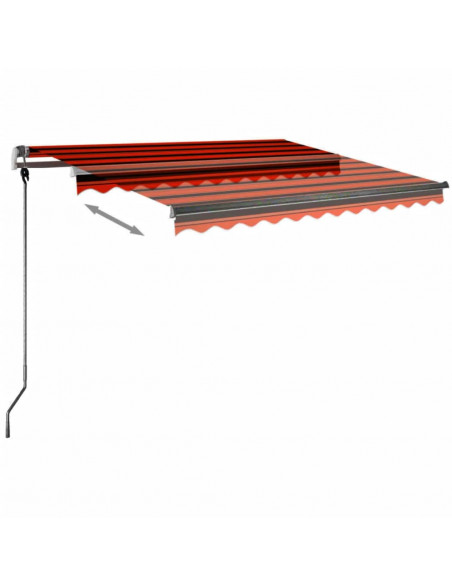Tenda Sole Manuale Autoportante 300x250 cm Arancione e Marrone