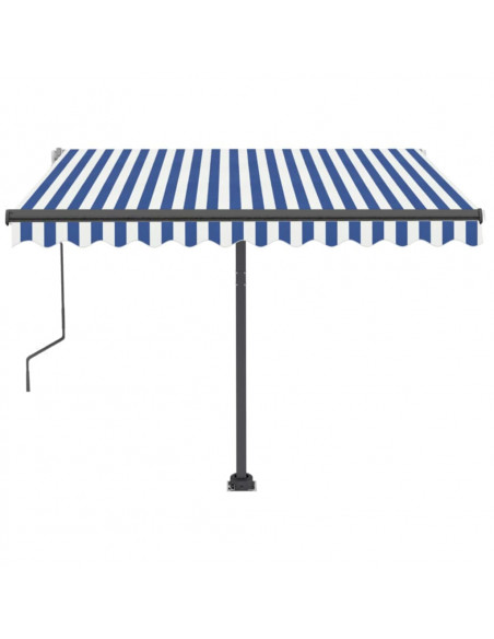 Tenda da Sole Manuale Autoportante 350x250 cm Blu/Bianca