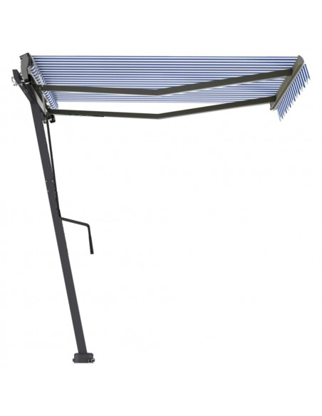 Tenda da Sole Manuale Autoportante 350x250 cm Blu/Bianca