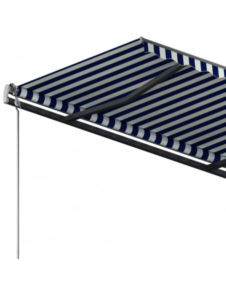 Tenda da Sole Manuale Autoportante 350x250 cm Blu/Bianca