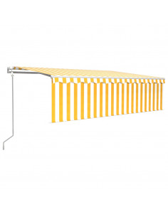 Tenda Retrattile Automatica con Parasole 5x3m Gialla Bianca