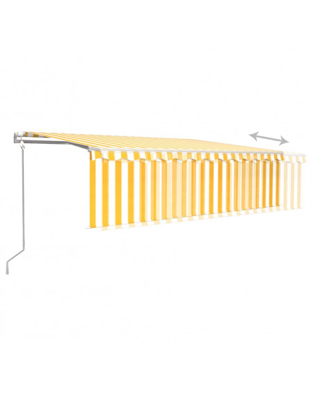 Tenda Retrattile Automatica con Parasole 5x3m Gialla Bianca