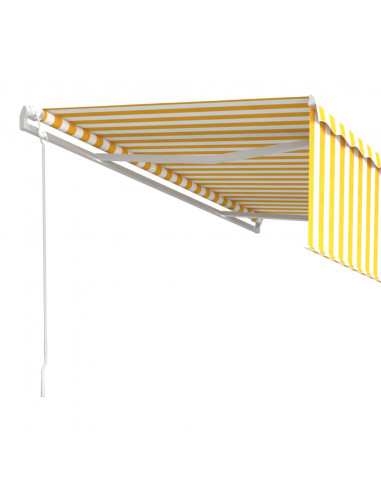 Tenda Retrattile Automatica con Parasole 5x3m Gialla Bianca