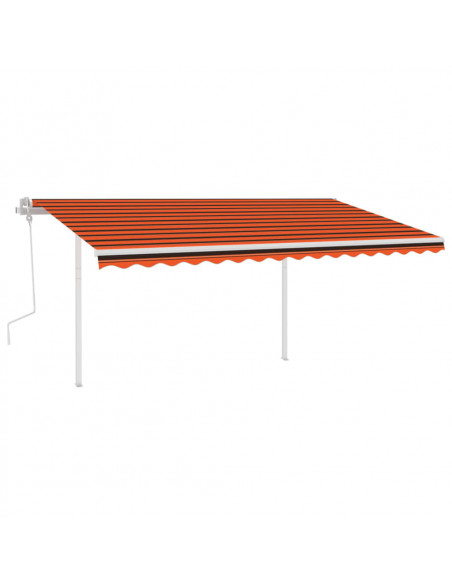 Tenda da Sole Retrattile Manuale Pali 4,5x3 m Arancio Marrone