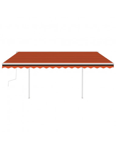 Tenda da Sole Retrattile Manuale Pali 4,5x3 m Arancio Marrone