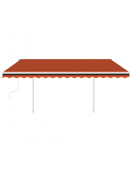 Tenda da Sole Retrattile Manuale Pali 4,5x3 m Arancio Marrone