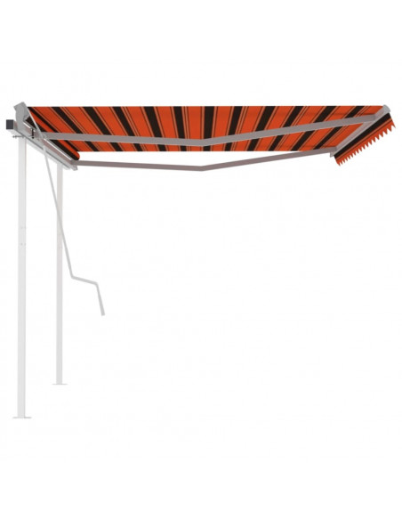Tenda da Sole Retrattile Manuale Pali 4,5x3 m Arancio Marrone