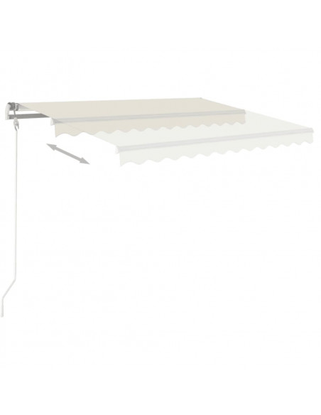 Tenda da Sole Retrattile Automatica con Pali 4,5x3 m Crema