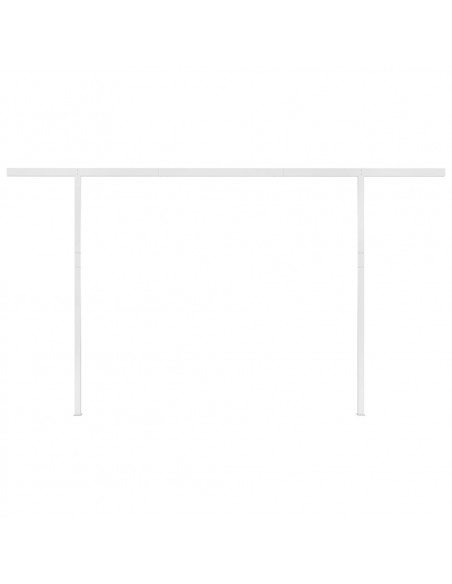 Tenda da Sole Retrattile Automatica con Pali 4,5x3 m Crema