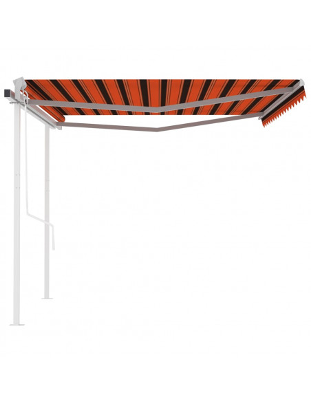 Tenda da Sole Retrattile Automatica Pali 4,5x3m Arancio Marrone