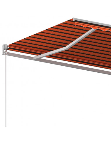 Tenda da Sole Retrattile Automatica Pali 4,5x3m Arancio Marrone