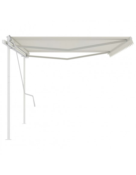 Tenda da Sole Retrattile Manuale con Pali 5x3 m Crema
