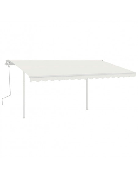 Tenda da Sole Retrattile Manuale con Pali 4x3,5 m Crema