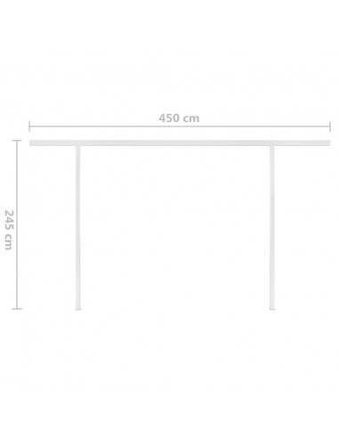 Tenda da Sole Retrattile Manuale con Pali 4x3,5 m Crema