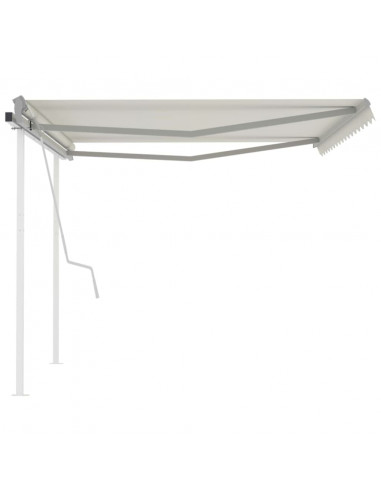 Tenda da Sole Retrattile Manuale con Pali 4x3,5 m Crema