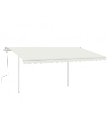 Tenda da Sole Retrattile Manuale con LED 4x3,5 m Crema