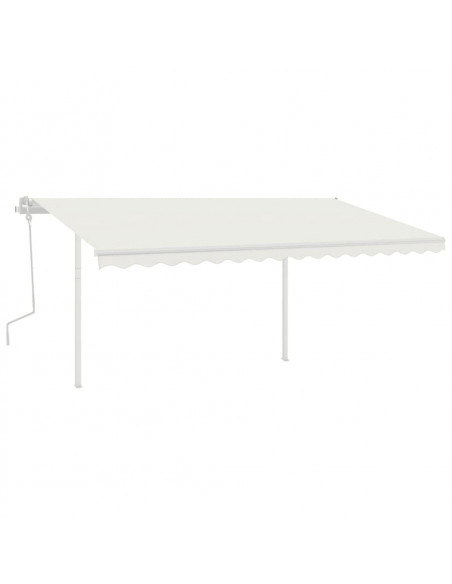 Tenda da Sole Retrattile Manuale con LED 4x3,5 m Crema