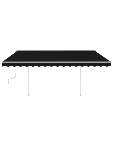 Tenda da Sole Retrattile Manuale con LED 4x3,5 m Antracite