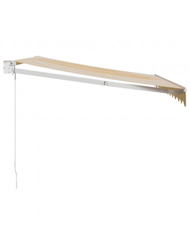 Tenda Retrattile Gialla e Bianca 3x2,5 m in Tessuto e Alluminio