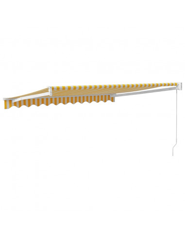 Tenda Retrattile Gialla e Bianca 3x2,5 m in Tessuto e Alluminio