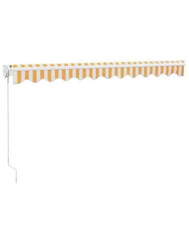 Tenda Retrattile Gialla e Bianca 3x2,5 m in Tessuto e Alluminio