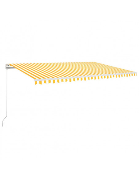 Tenda da Sole Retrattile Automatica 500x350 cm Gialla e Bianca