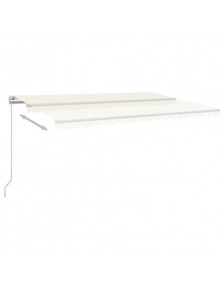Tenda da Sole Retrattile Automatica con Pali 5x3,5 m Crema