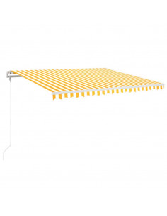 Tenda da Sole Retrattile Automatica 450x350 cm Gialla e Bianca