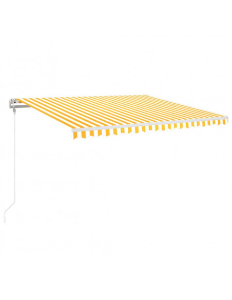 Tenda da Sole Retrattile Automatica 450x350 cm Gialla e Bianca