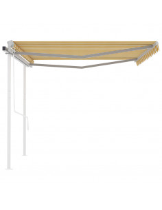 Tenda da Sole Retrattile Automatica Pali 4,5x3,5m Gialla Bianca