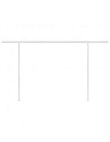 Tenda Retrattile Automatica con Pali 4,5x3,5 m Arancio Marrone