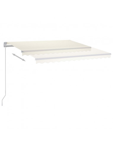 Tenda da Sole Retrattile Manuale con LED 300x250 cm Crema