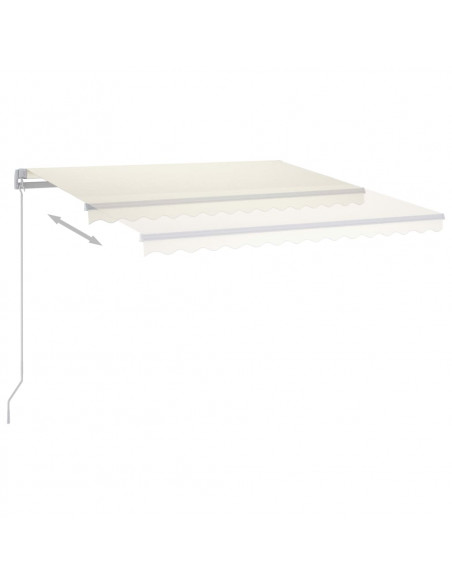 Tenda da Sole Retrattile Manuale con LED 300x250 cm Crema