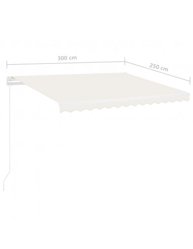 Tenda da Sole Retrattile Manuale con LED 300x250 cm Crema