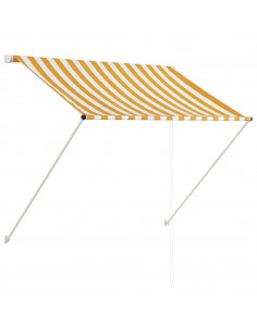 Tenda da Sole Retrattile 150x150 cm Giallo e Bianco