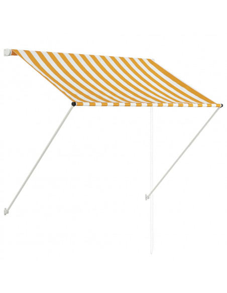 Tenda da Sole Retrattile 150x150 cm Giallo e Bianco